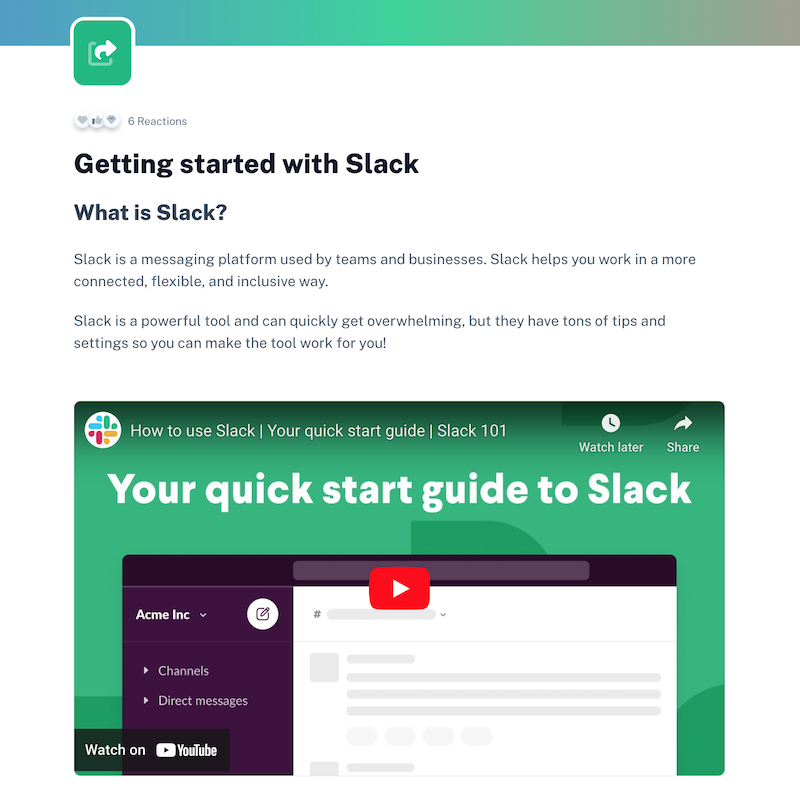 Scribe getting started with Slack - step recorder software